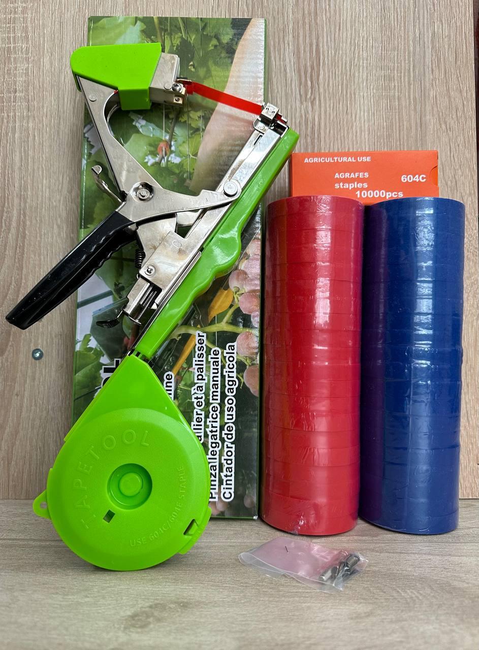 Набор для подвязки растений тапенер TAPETOOL/20 шт. красных лент/20 шт. синих лент /скобы - фото 3 Набор для подвязки растений тапенер TAPETOOL/20 шт. красных лент/20 шт. синих лент /скобы - фото 3