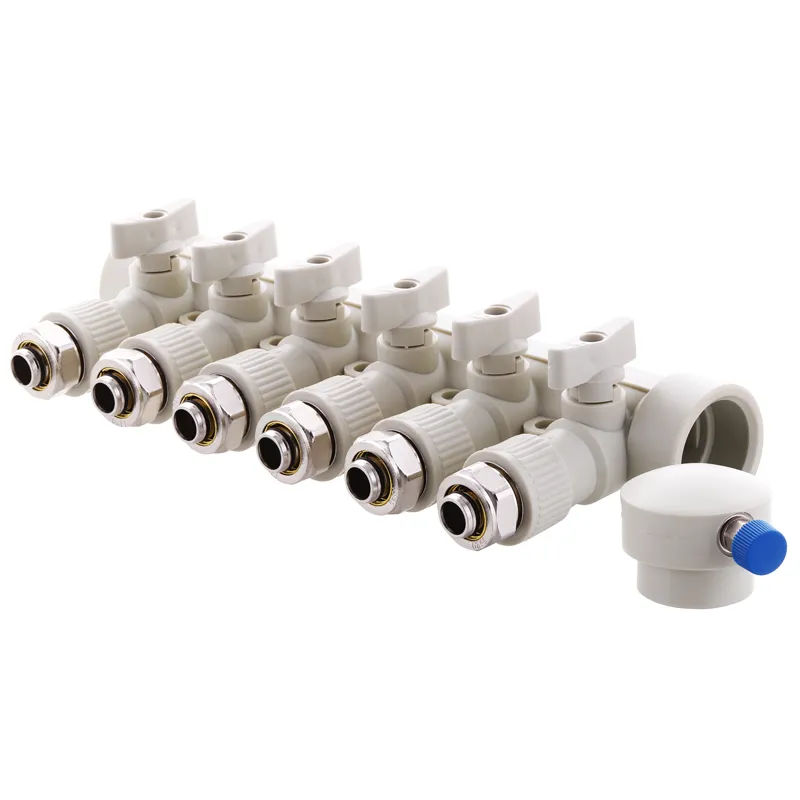 Коллектор распределительный KOER K0194.PRO 6-way с фитингом 40x20 мм PPR (KP2559)