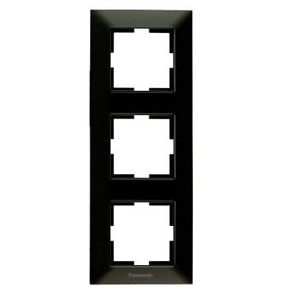 Рамка Panasonic Arkedia Slim 3-ая вертикальная Черный (19644-е)