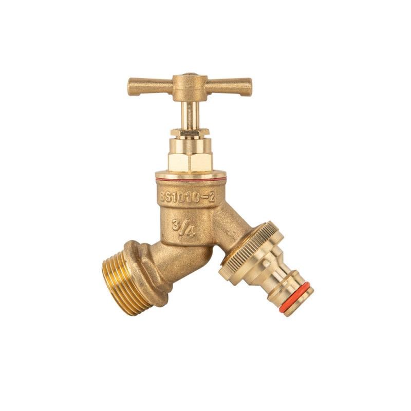 Кран вентильный РЗ 3/4" выход РЗ 3/4" Brass (BR-KCR3434)