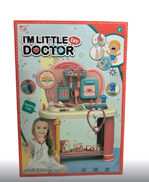 Набір лікаря 8832 A1 столик з поличками медичне приладдя/ліки/рухливі елементи/в коробці 46х25х59 см