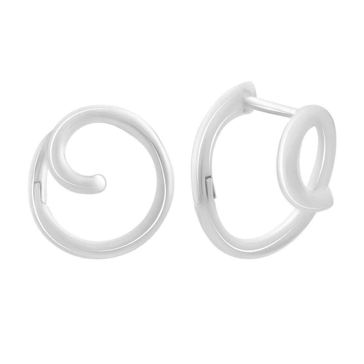 Срібні сережки-кільця з гладкою округлою формою