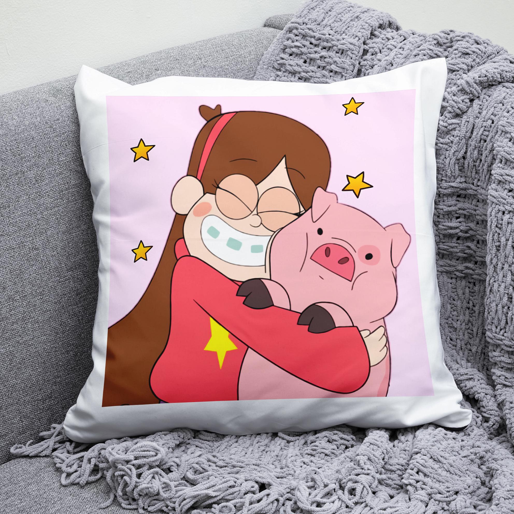 Плюшевая подушка квадрат с принтом Gravity Falls Мейбл и Пухля