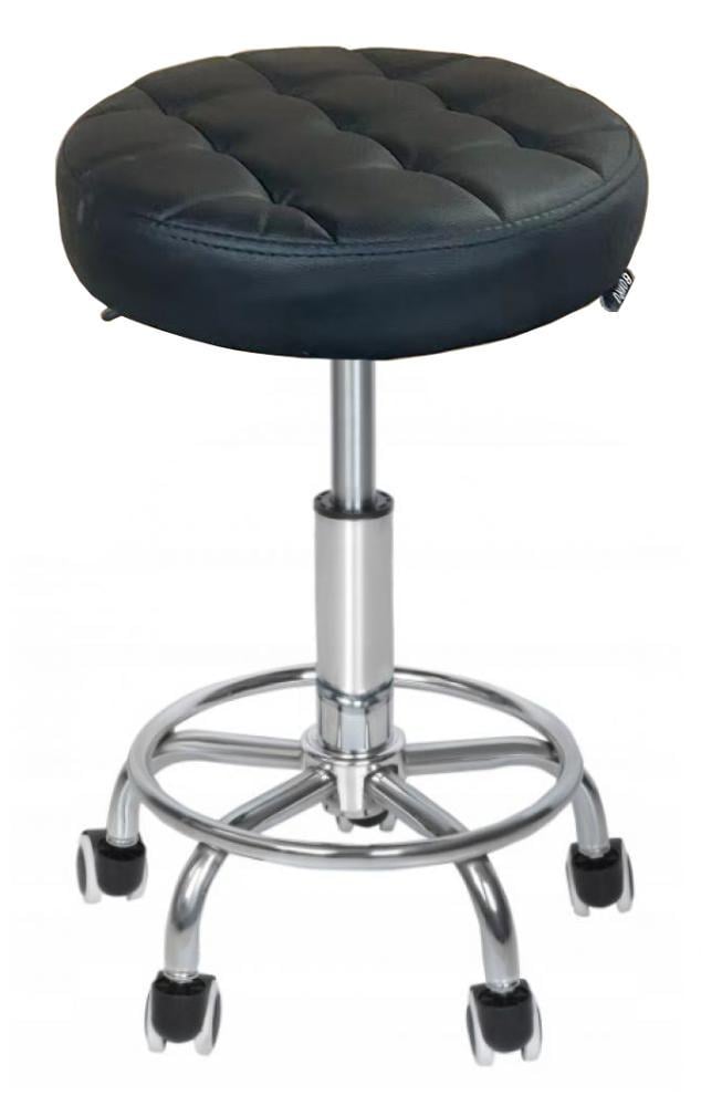 Кресло-табурет на колесах Bonro B-496 круглое из экокожи до 120 кг Черный (132-76-42300109) - фото 3 Кресло-табурет на колесах Bonro B-496 круглое из экокожи до 120 кг Черный (132-76-42300109) - фото 3