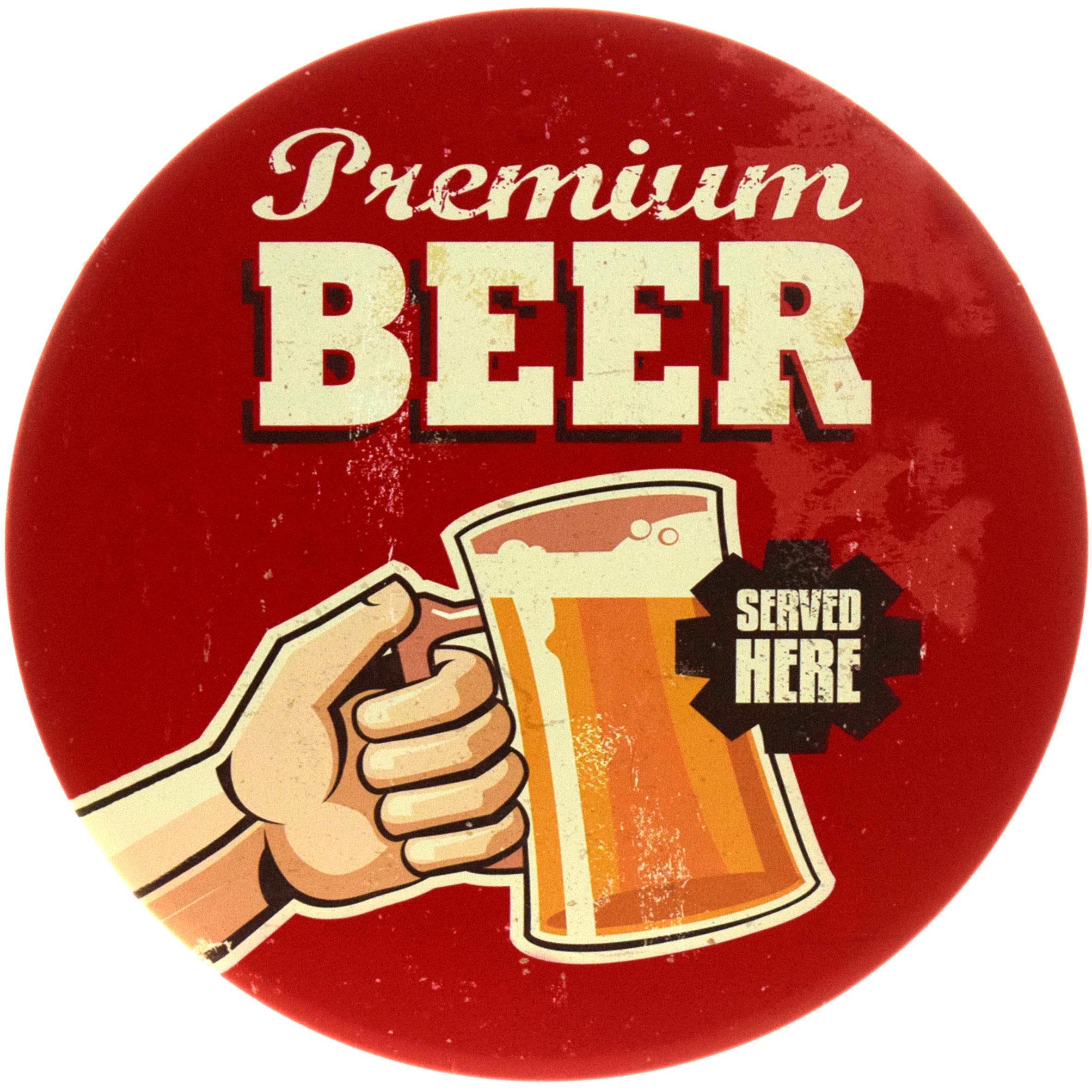 Табличка металлическая "Premium Beer" 30 см (ms-104640)