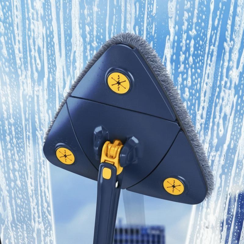 Швабра трикутна 360° з телескопічною ручкою для підлоги стін та вікон - фото 2 Швабра трикутна 360° з телескопічною ручкою для підлоги стін та вікон - фото 2