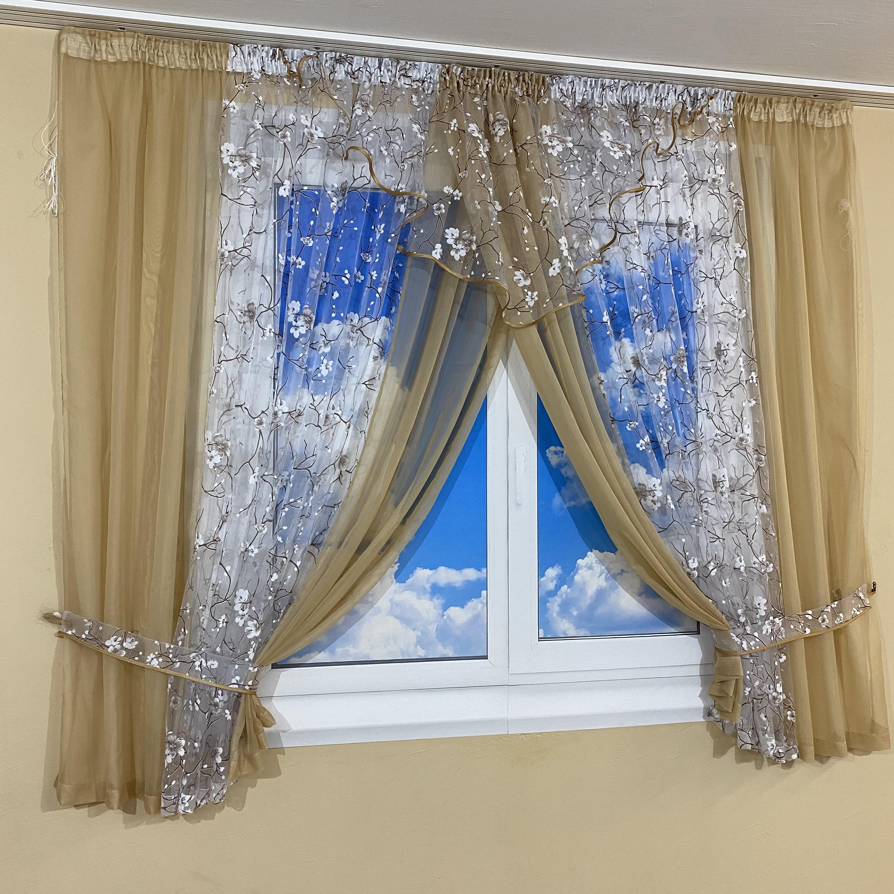 Тюль на кухню TG Home №445 Бежевый (445-25) - фото 3 Тюль на кухню TG Home №445 Бежевый (445-25) - фото 3