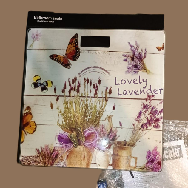 Ваги підлогові AT-28-3 Метелики з квітами 180 кг Чорний (ML-05220) - фото 2