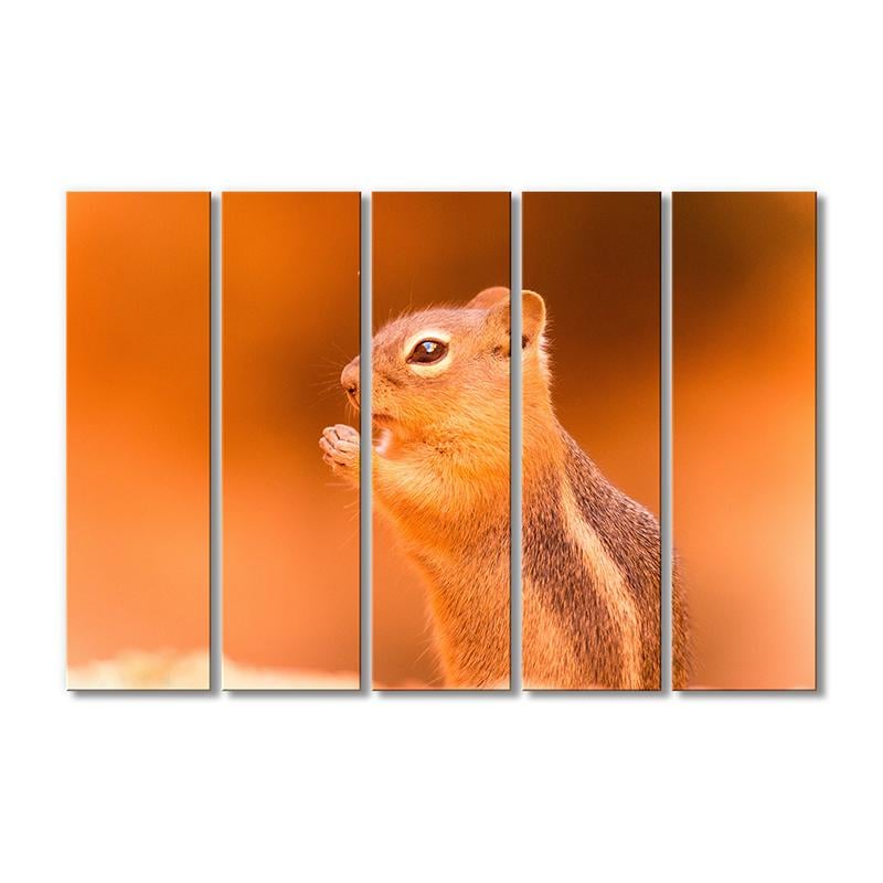 Картина модульная Бурундук 5 модулей 120x180 см
