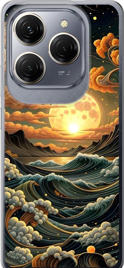 Чехол на Tecno Spark 20 Pro Арт волны (6332u-3620-42517)