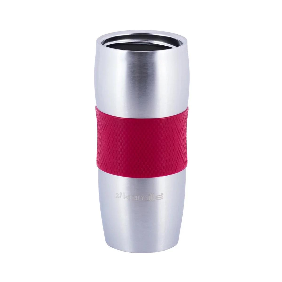 Термокружка Kamille 2053R из нержавеющей стали 380 мл Красный - фото 4