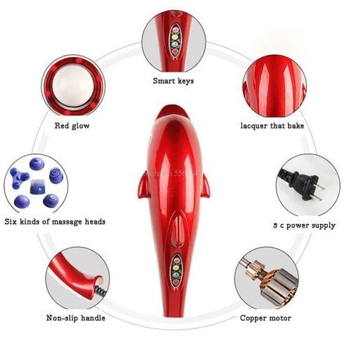 Масажер для тіла Dolphin Червоний (ws21886) - фото 3 Масажер для тіла Dolphin Червоний (ws21886) - фото 3