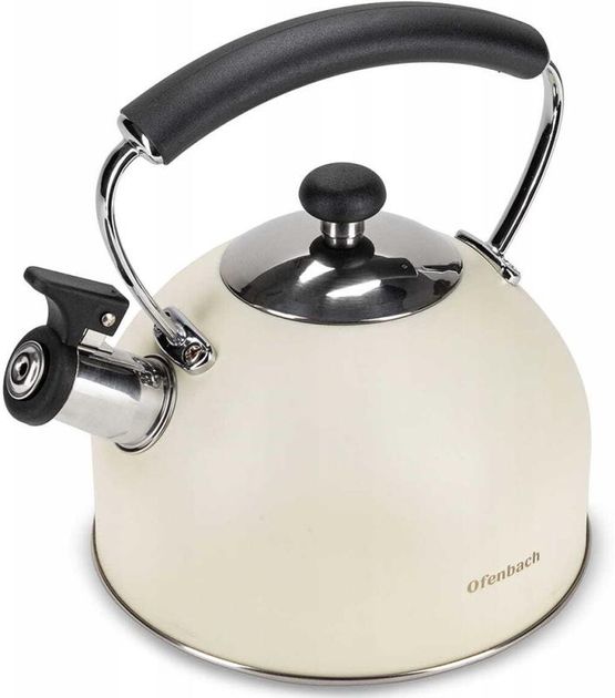Чайник Ofenbach нержавіюча сталь зі свистком 2200 мл Бежевий (100325) - фото 1 Чайник Ofenbach нержавіюча сталь зі свистком 2200 мл Бежевий (100325) - фото 1