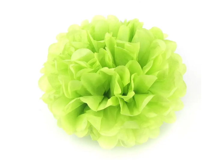 Помпон бумажный для праздника 15 см Фруктово-зеленый (080919)