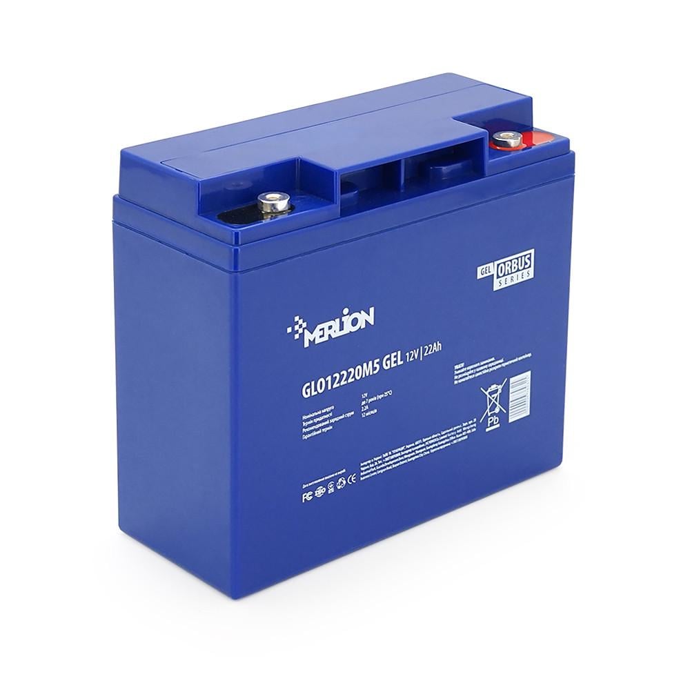 Батарея аккумуляторная MERLION ORBUS GLO12220M5 12 V 22 Ah BLUE