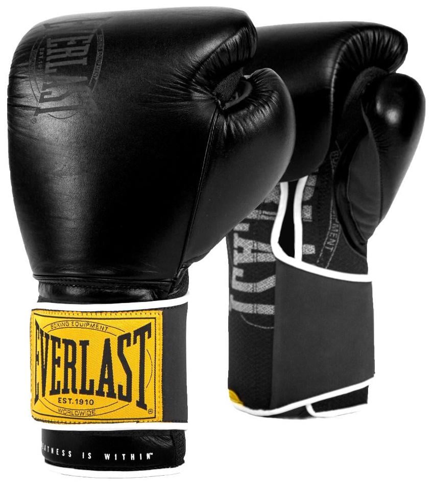 Боксерские перчатки Everlast 1910 CLASSIC TRAINING GLOVE унисекс 16 унций Черный (24598439)