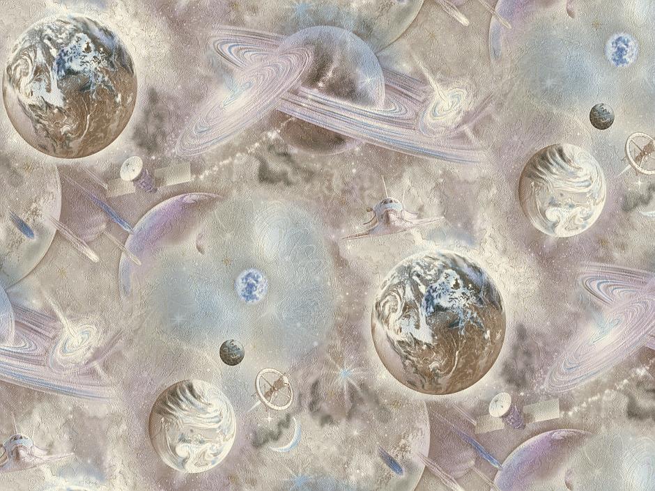 Обои виниловые горячего тиснения Слов'янські шпалери 2357-06 Вселенная под шелк на флизелиновой основе 1,06х10 м (4752232049253)