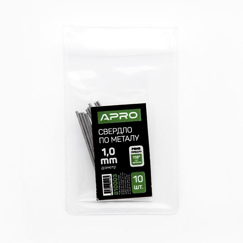 Свердло по металу Apro Р6М5 1 мм (810003)