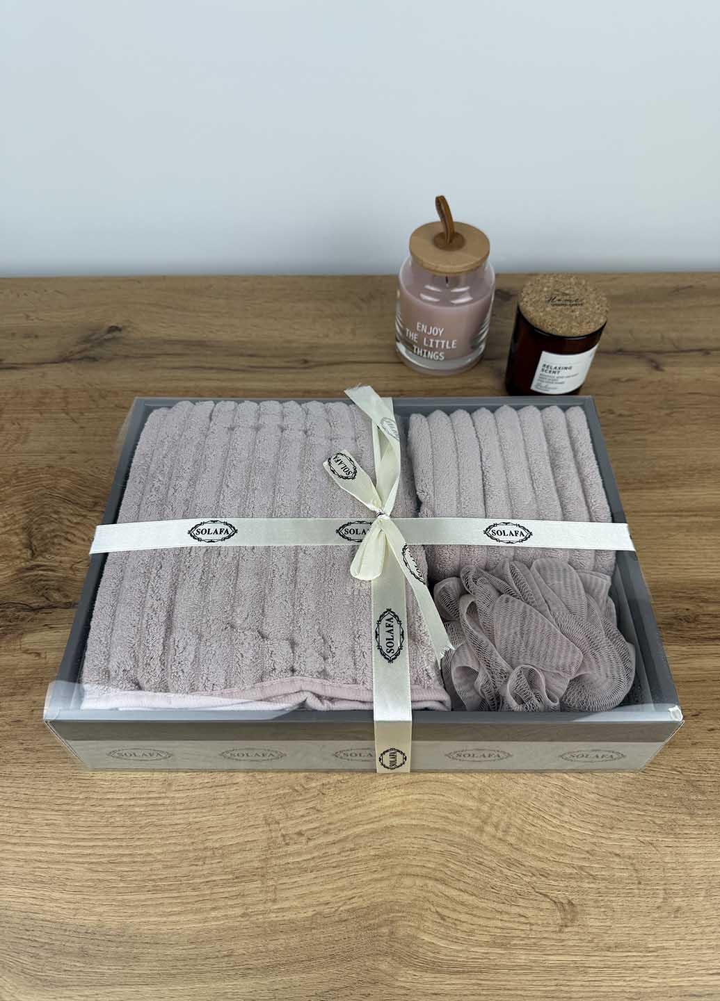 Подарочный набор полотенец из микрофибры Лавандовый (37-2)