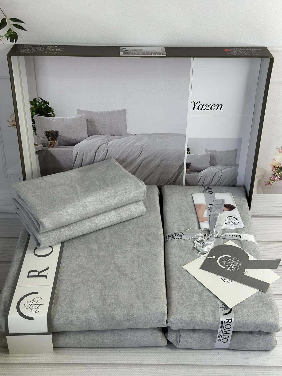 Комплект постільної білизни Yazen Бетон поплін Євро Сірий (Yazen1)