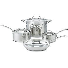 Набір каструль та сковорідок Cuisinart 7 предметів, колекція посуду Chef's Classic