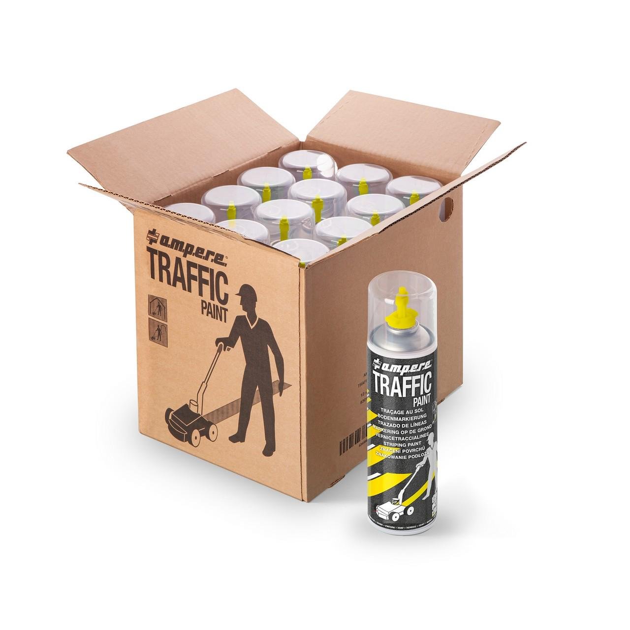 Краска для сигнальной разметки AMPERE Traffic Paint 500 мл Желтый (630102001) - фото 4