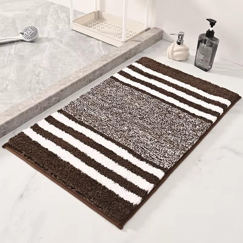 Коврик для ванной комнаты и душа для ног микрофибра антискользящий в полоску 50х80 см