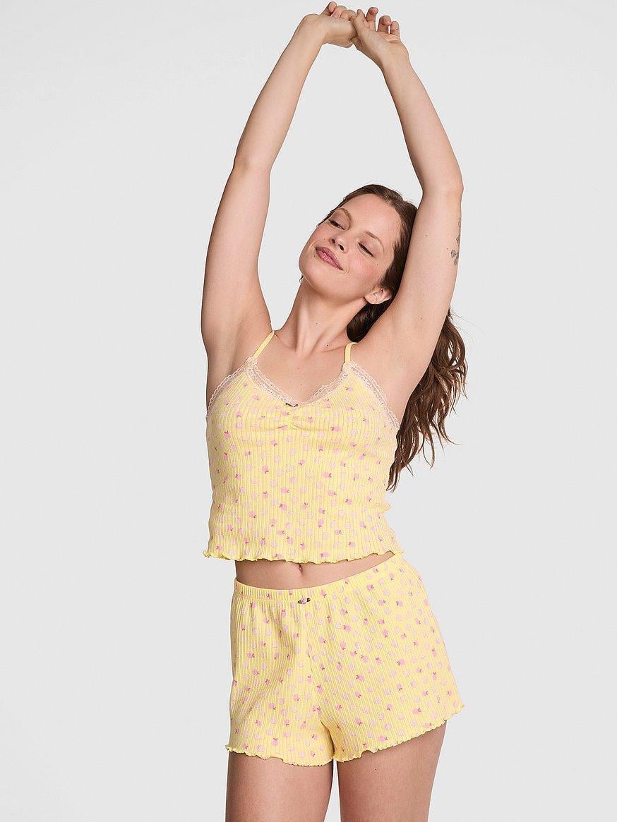 Шорты женские Victoria's Secret Drop Needle Pointelle Shorts M Желтый (3026348458)