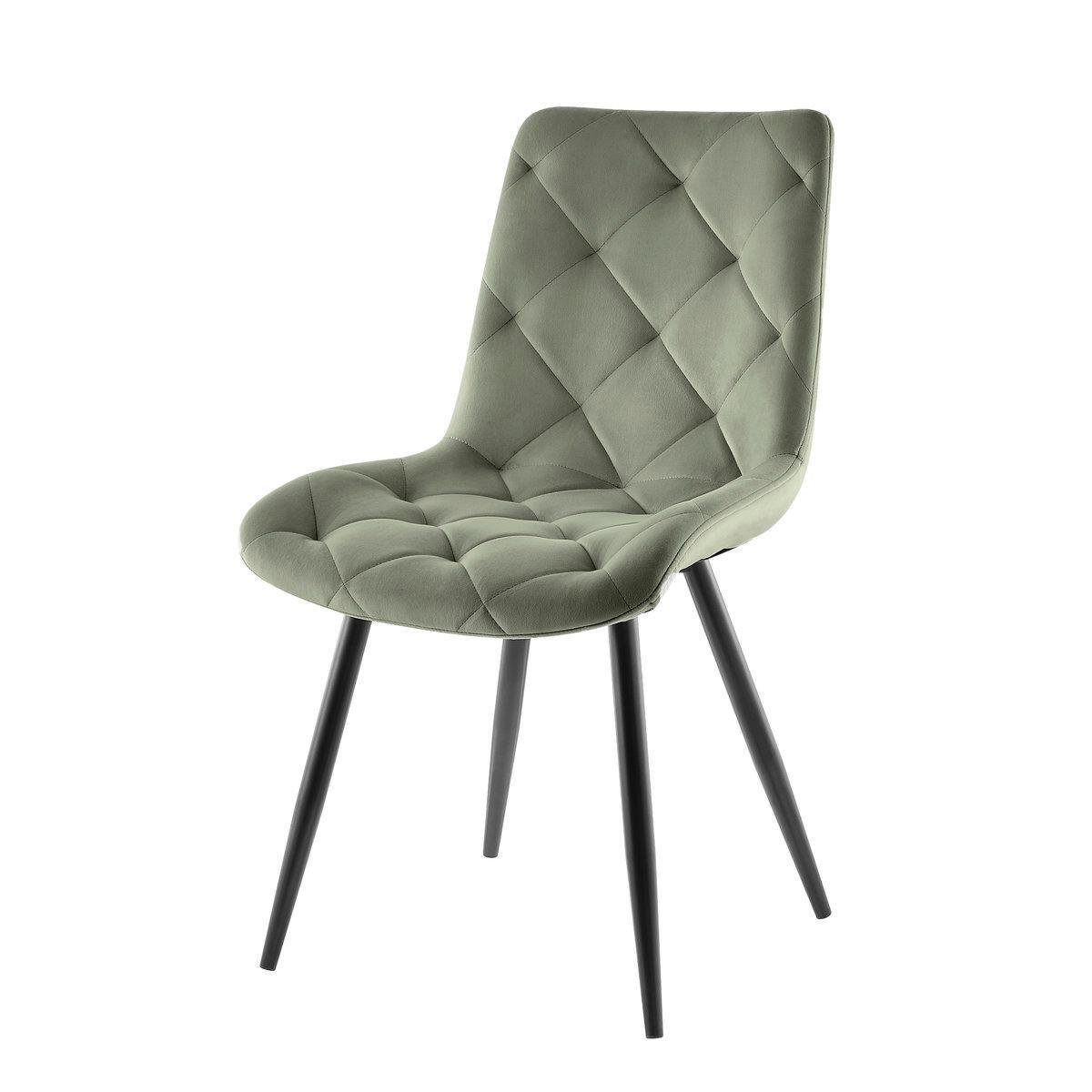 Стілець кухонний SHELL металевий каркас чорний тканина оксамит Оливковий (SHELLOL)