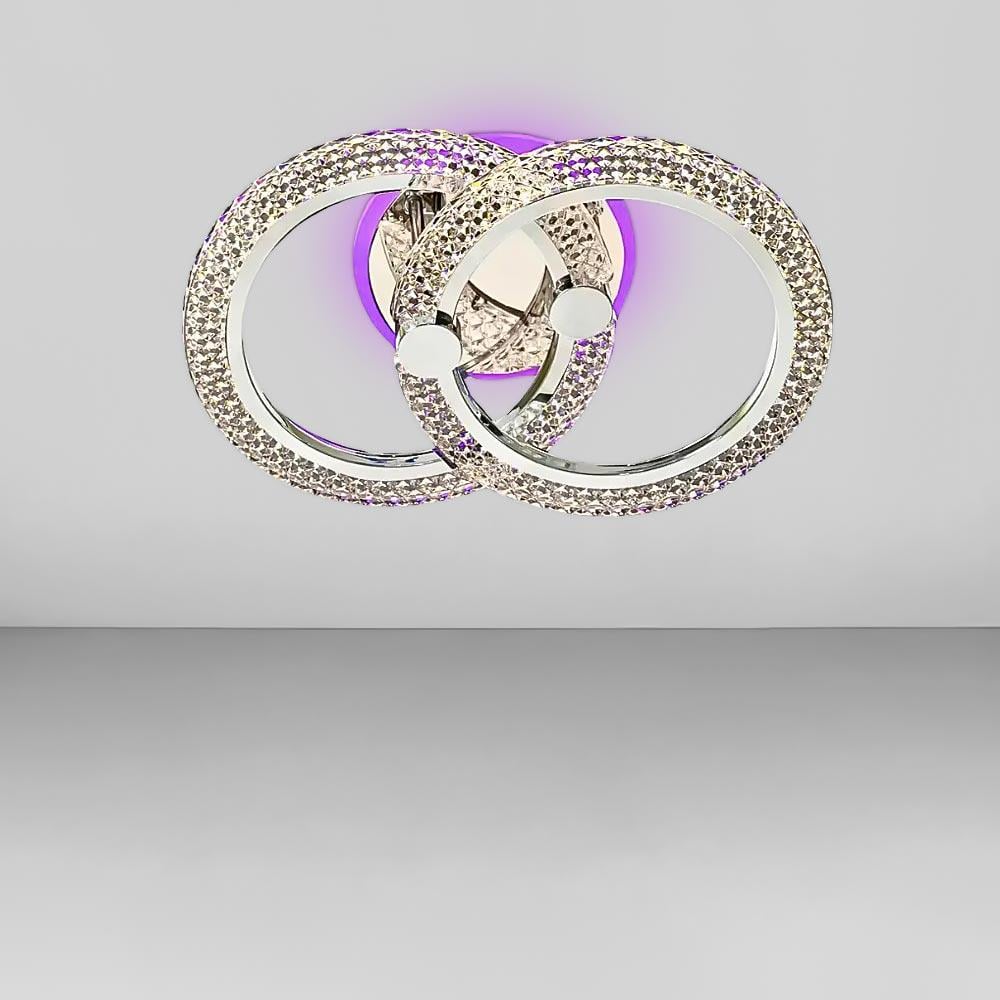 Люстра стельова світлодіодна Light House SC-19274/1/1W CR PK/BU/PL 44W/10W 400х270х130 мм Хром