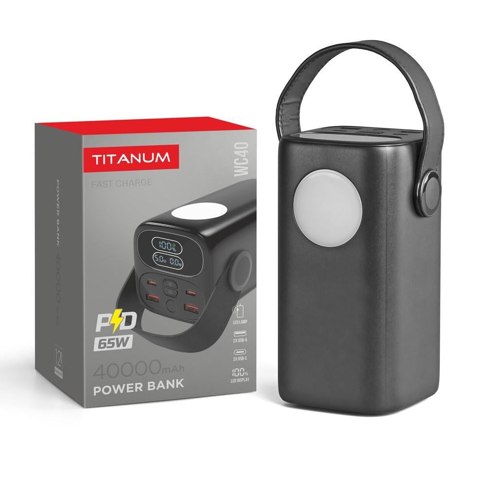 Повербанк TITANUM WC40 40000 mAh PD65W Black (12715)