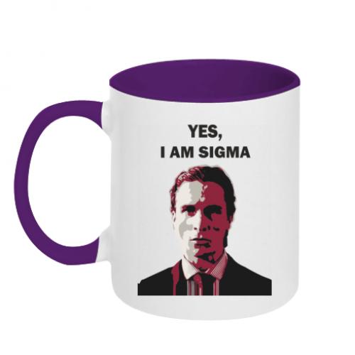 Чашка керамическая двухцветная "Yes, I Am Sigma" 320 мл Белый с фиолетовым (15537565-41-192399)