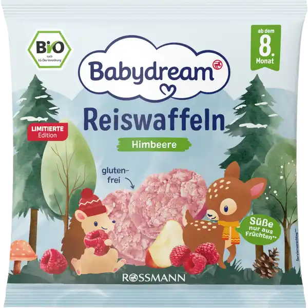 Рисовые вафли с малиной Babydream Bio 35 г