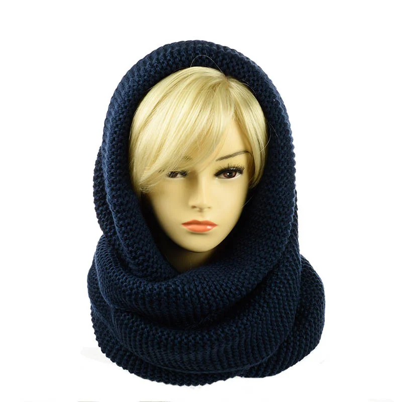 Женский снуд-хомут классический Темно-синий
