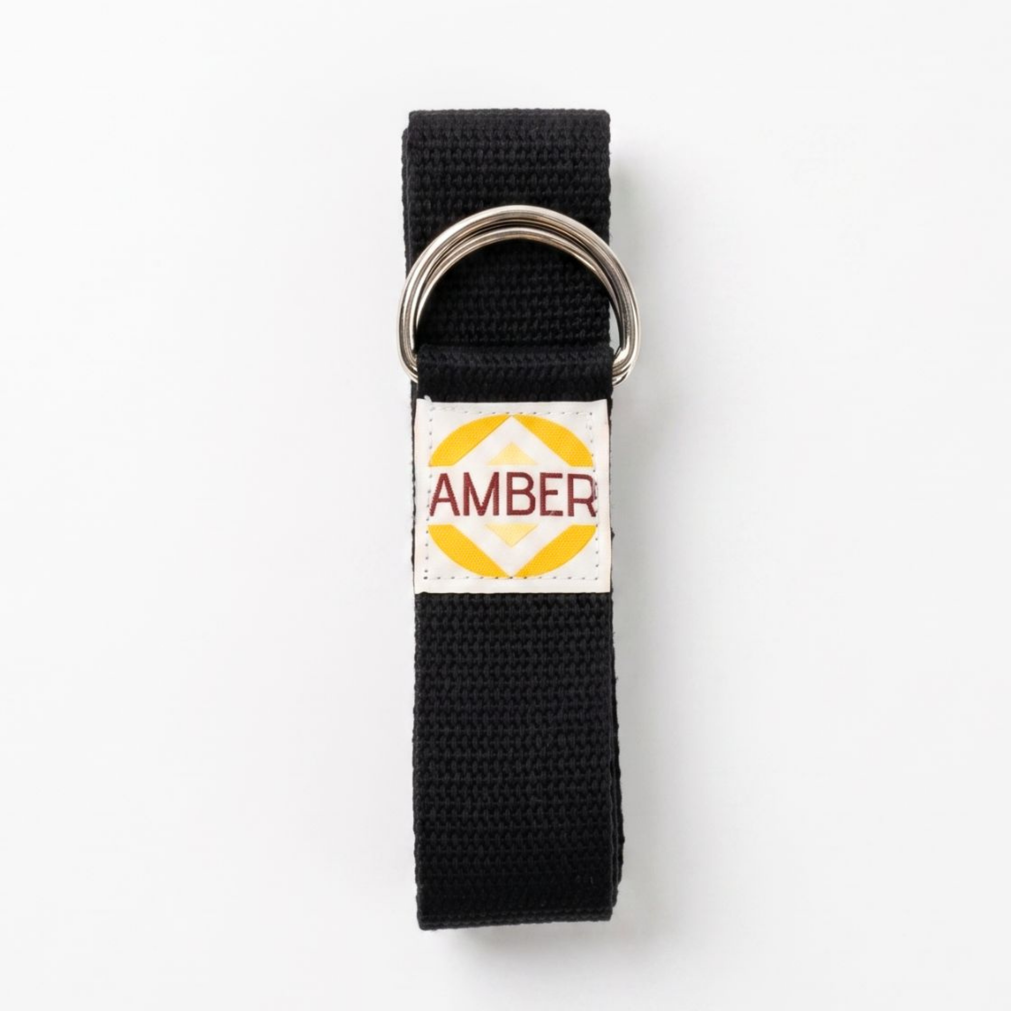 Ремень для йоги Amber с D-пряжкой Черный 183x3,8 см (ar210blk)