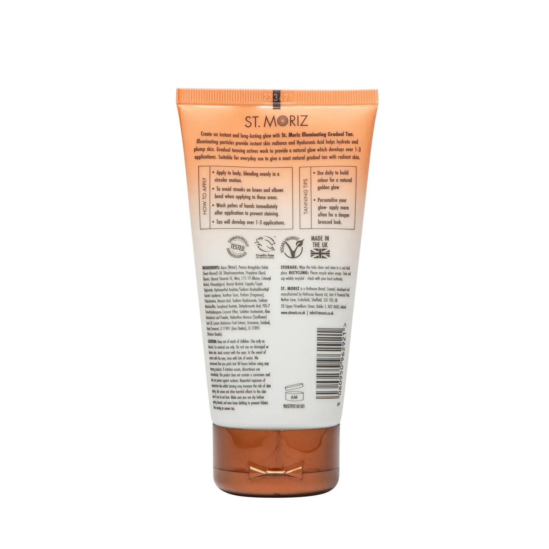 Лосьон для постепенного проявления автозагара с шимером St.Moriz Advanced Illuminating Gradual Tan Lotion 150 мл - фото 2 Лосьон для постепенного проявления автозагара с шимером St.Moriz Advanced Illuminating Gradual Tan Lotion 150 мл - фото 2
