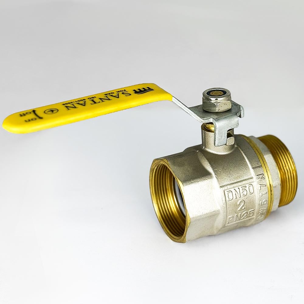 Кран шаровой для газа SANTAN 605 2" внутренний-наружный Желтый (58304) - фото 4 Кран шаровой для газа SANTAN 605 2" внутренний-наружный Желтый (58304) - фото 4