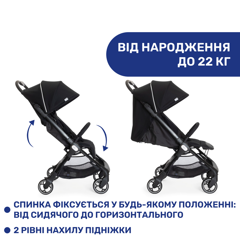 Коляска для прогулок и путешествий Chicco WE Stroller Черный (143150) - фото 4