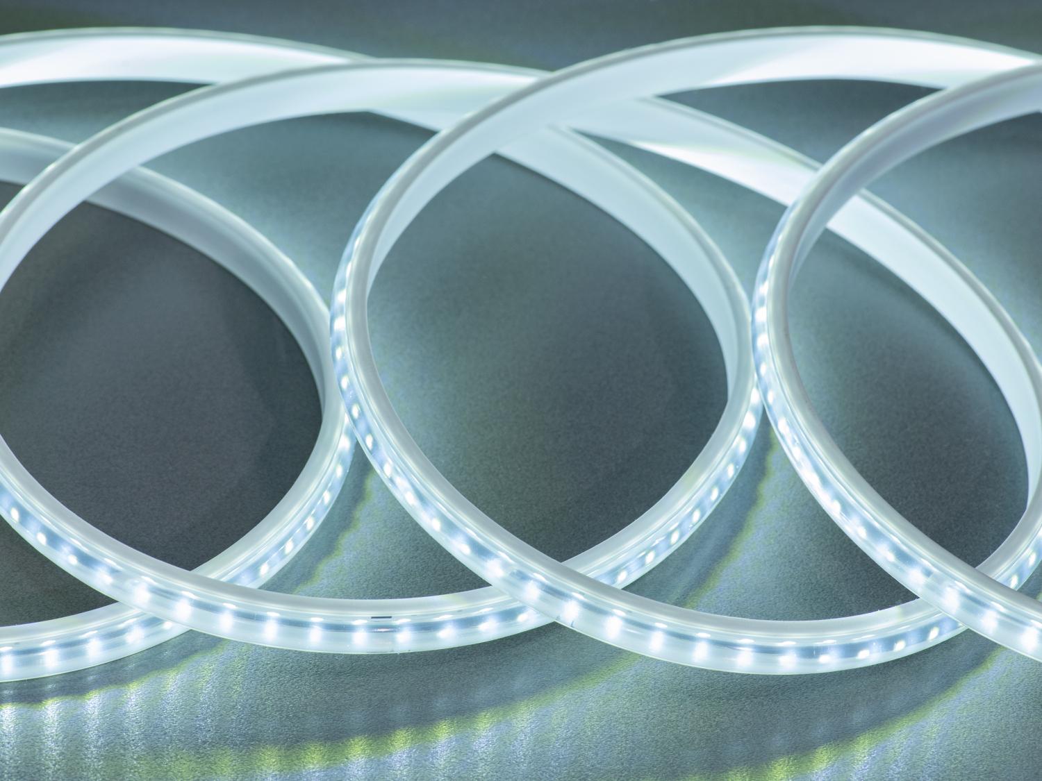 Світлодіодна стрічка 220 В 120 діодів на метр герметична 10 мм Холодний білий (P220-2835-120-CW-65-10) - фото 1