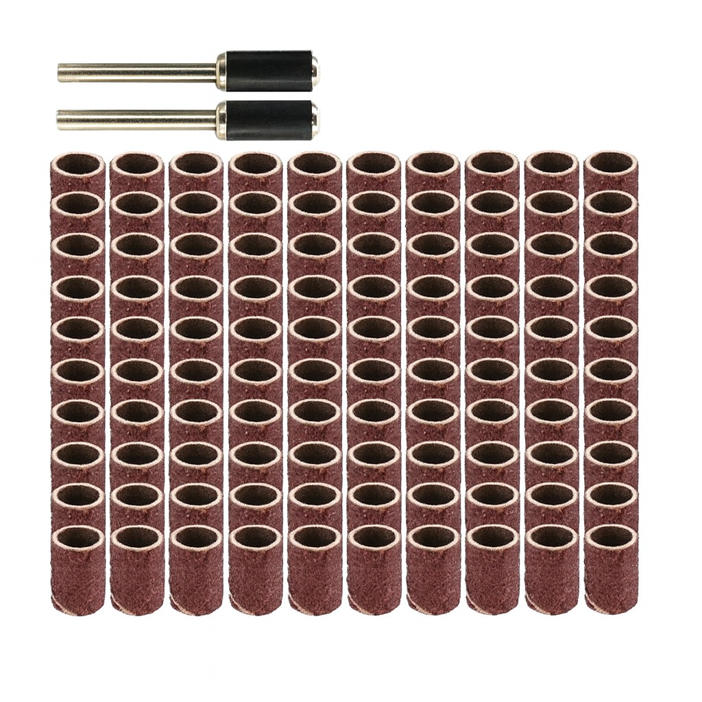 Набор из шлифовальных насадок цилиндров 6,35 мм 80 grit и 2 шт. держателя 100 шт. (4030)