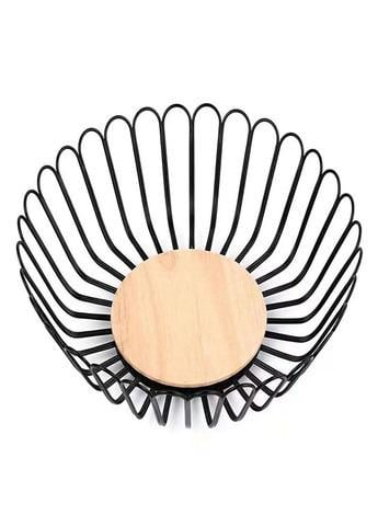 Кошик для фруктів та овочів Laska фігурна металевий 28 см Чорний (24216)