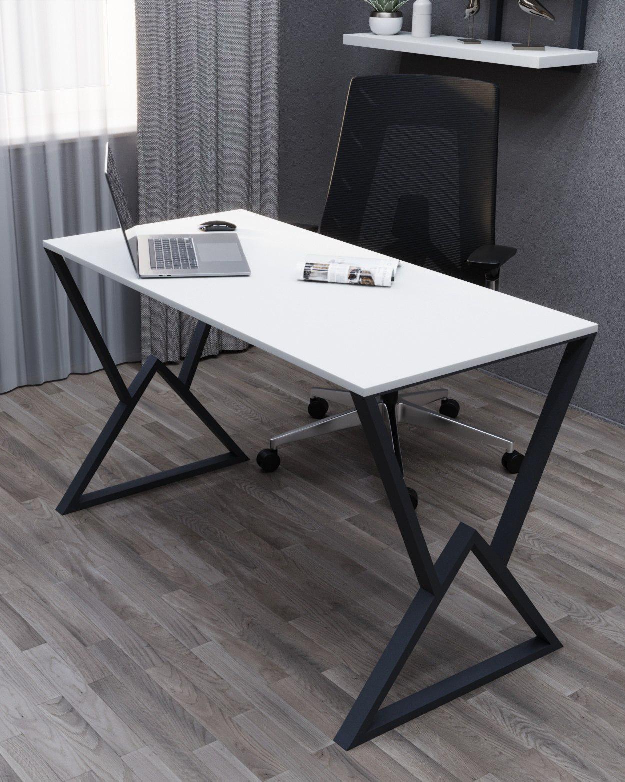 Стол письменный Loft Серия 17 металлический профиль 60х30 мм 1400х700х16 мм Белый (22360505)