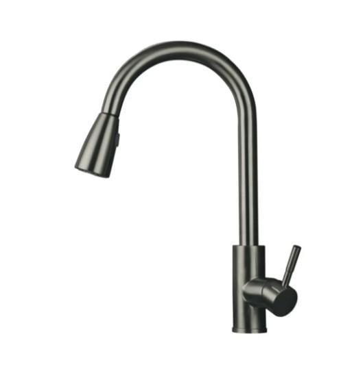 Смеситель для кухни MIXXUS SUS-014-B с выдвижной воронкой Graphite (MI6564)