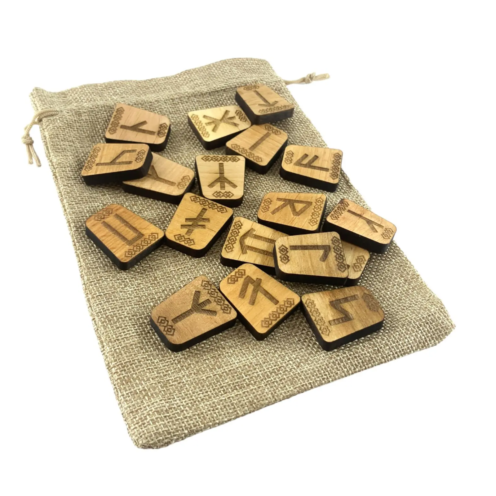 Набір рун з масиву дерева з мішечком 18 шт. (35258A)