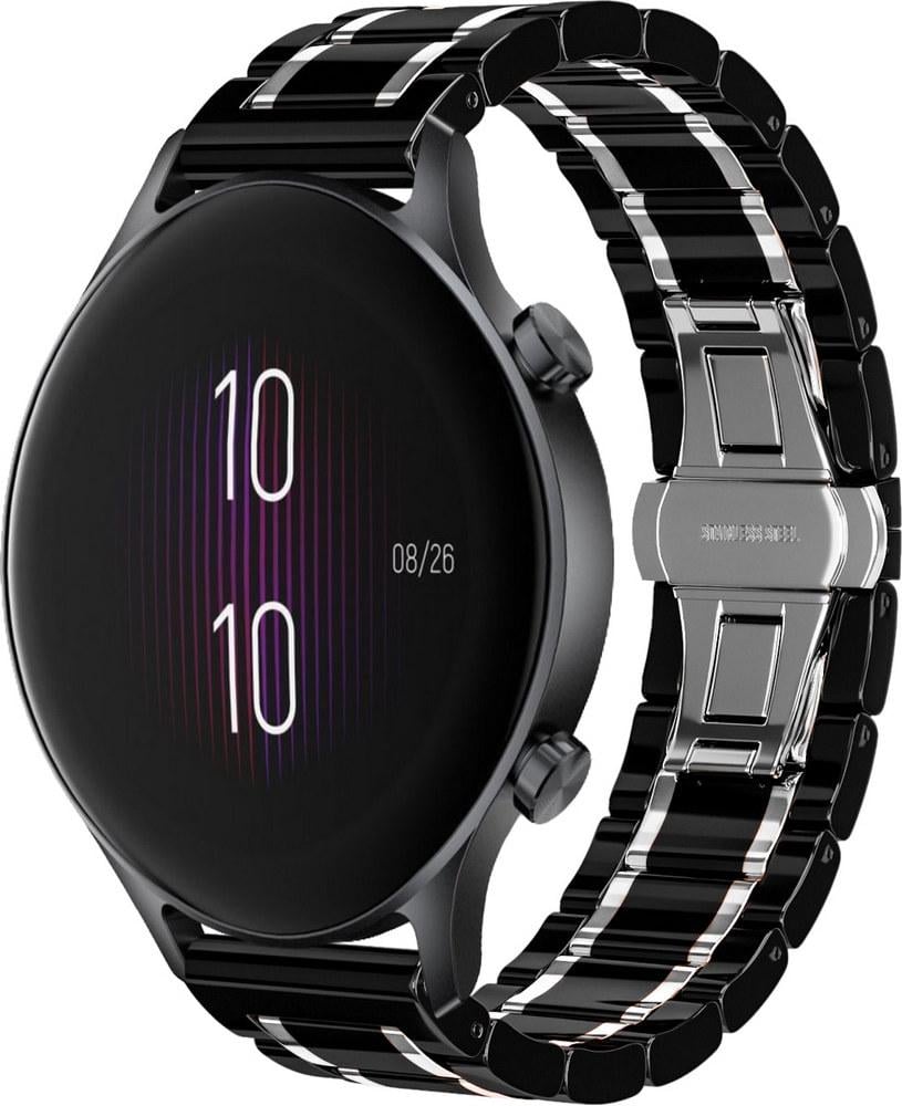 Ремешок керамический Ceramo для Haylou LS04 RS3 Black/White (28718-1E)