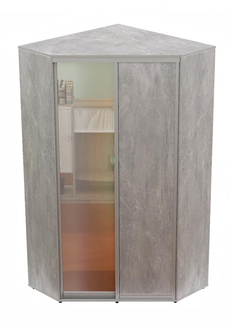 Шкаф-купе двухдверный угловой Алекса Угол-1 ДСП/Зеркало 100х100х240 см Индастриал (9453)
