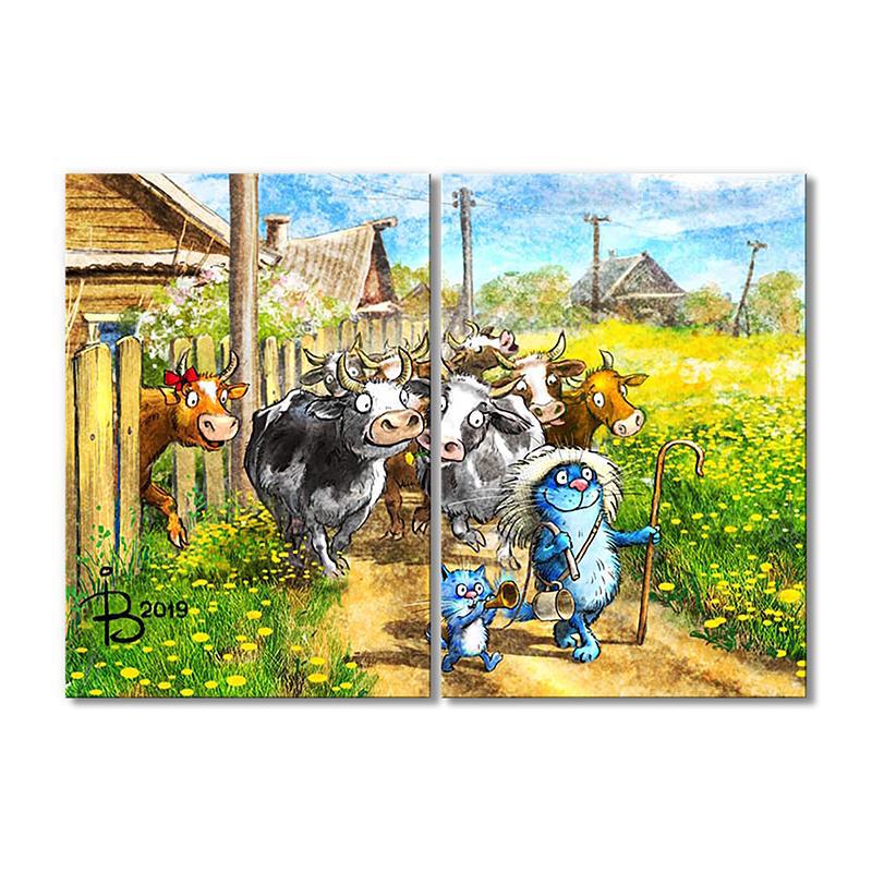 Модульная картина Пастушок 2 модуля 80x120 см