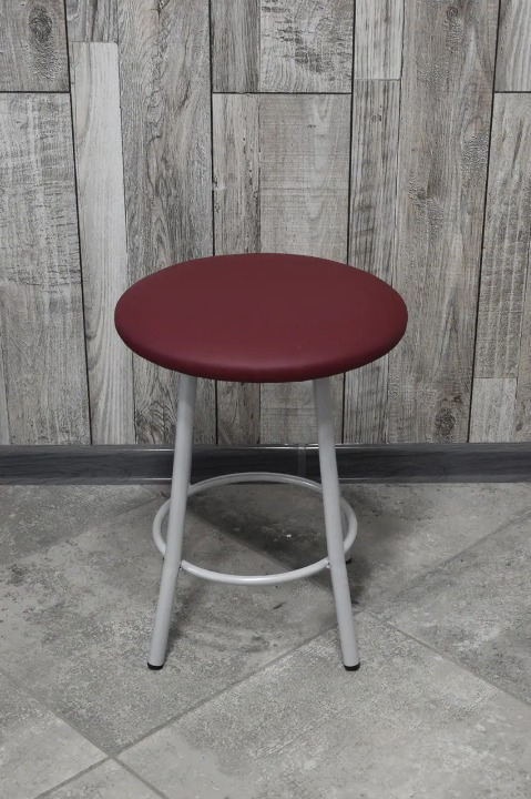 Табурет кухонний Муза металевий з м'яким сидінням 30х45 см Бордовий/Білий (28374158)