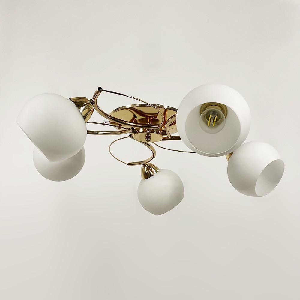 Люстра на 5 плафонів Білий/Золотий (91061/5 GD) - фото 6 Люстра на 5 плафонів Білий/Золотий (91061/5 GD) - фото 6