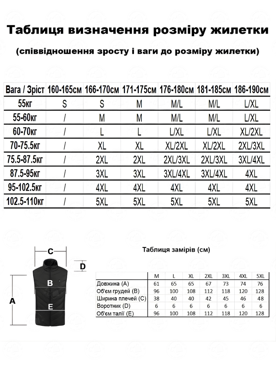 Жилет с подогревом от Power Bank USB 13 зон подогрева XL Черный (4815754715) - фото 8